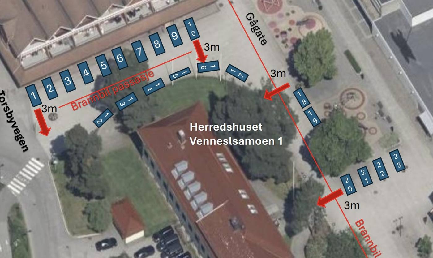 Kart over salgsplassene på Nedre torv